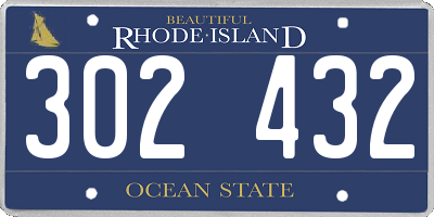 RI license plate 302432