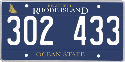 RI license plate 302433