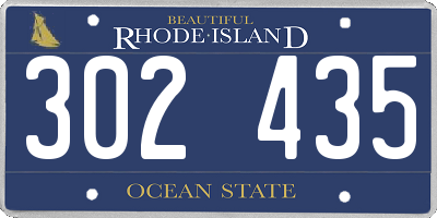 RI license plate 302435
