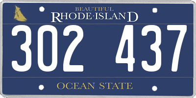 RI license plate 302437
