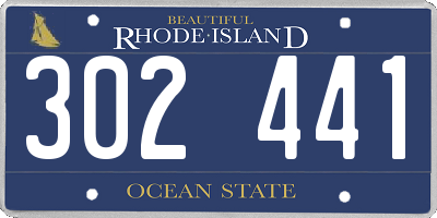 RI license plate 302441