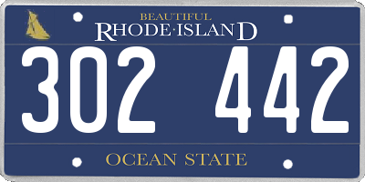 RI license plate 302442