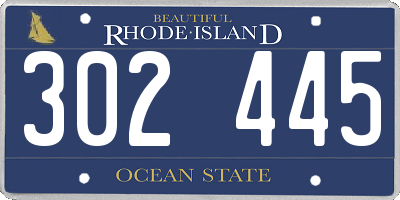 RI license plate 302445