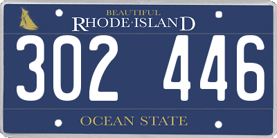 RI license plate 302446