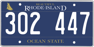 RI license plate 302447