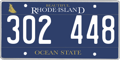 RI license plate 302448