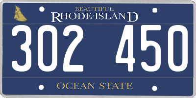 RI license plate 302450