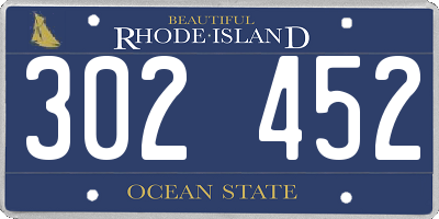 RI license plate 302452