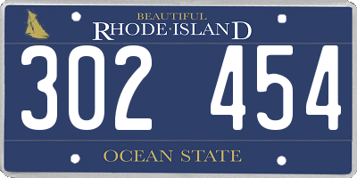 RI license plate 302454