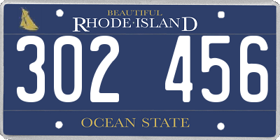 RI license plate 302456