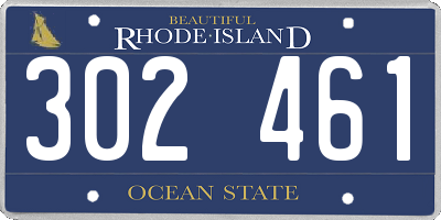 RI license plate 302461