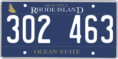 RI license plate 302463