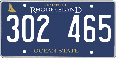 RI license plate 302465