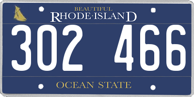 RI license plate 302466