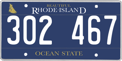 RI license plate 302467