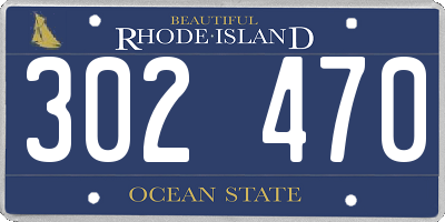 RI license plate 302470