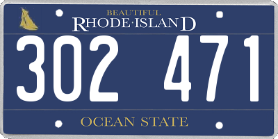 RI license plate 302471