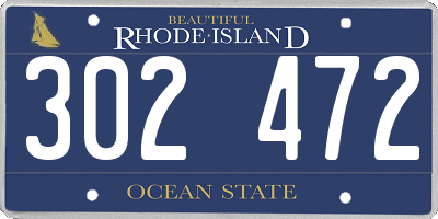 RI license plate 302472