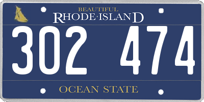 RI license plate 302474