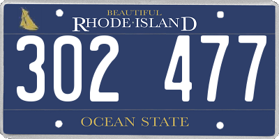 RI license plate 302477