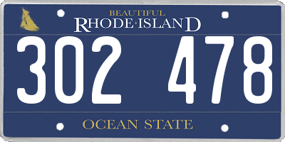 RI license plate 302478