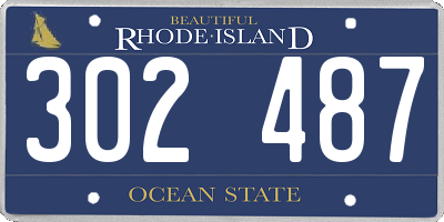 RI license plate 302487