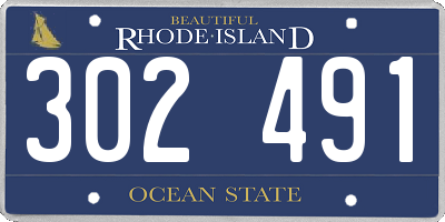 RI license plate 302491