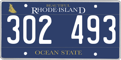 RI license plate 302493