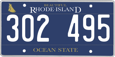 RI license plate 302495