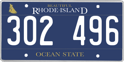 RI license plate 302496