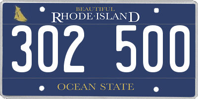 RI license plate 302500
