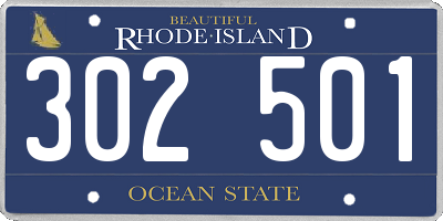 RI license plate 302501