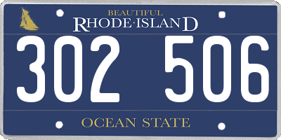 RI license plate 302506