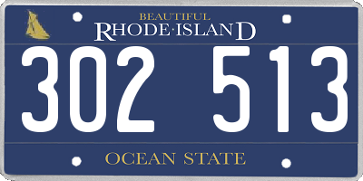 RI license plate 302513