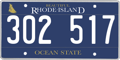 RI license plate 302517