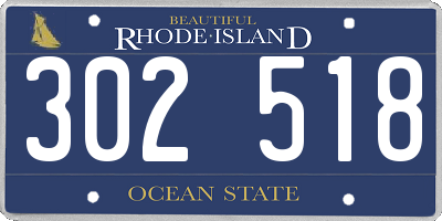 RI license plate 302518