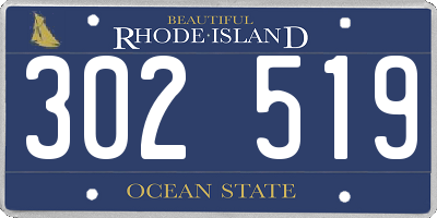 RI license plate 302519