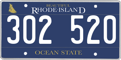 RI license plate 302520