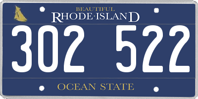 RI license plate 302522