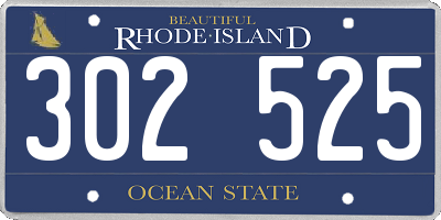 RI license plate 302525