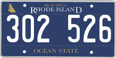 RI license plate 302526