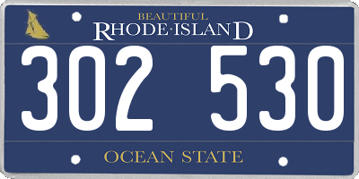 RI license plate 302530