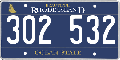 RI license plate 302532