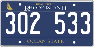 RI license plate 302533