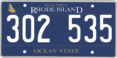 RI license plate 302535