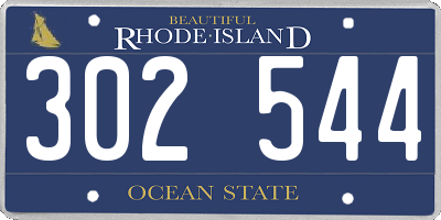 RI license plate 302544