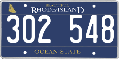 RI license plate 302548