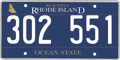 RI license plate 302551