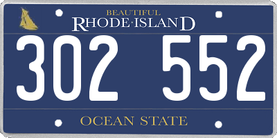 RI license plate 302552