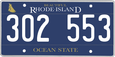 RI license plate 302553